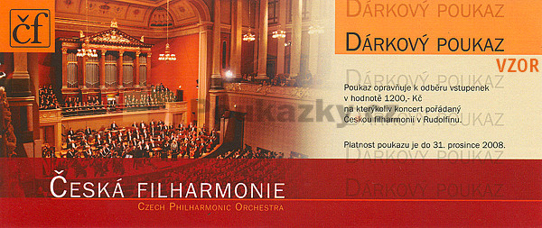 Drkov poukaz esk filharmonie v hodnot 1200 K