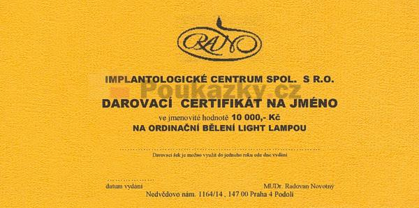 Darovac certifikt na jmno 10.000 K