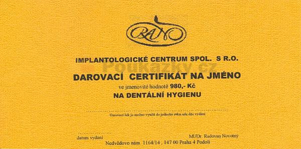 Darovac certifikt na jmno 980 K