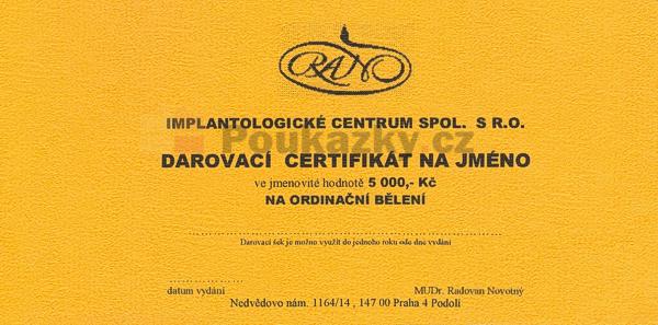 Darovac certifikt na jmno 5.000 K