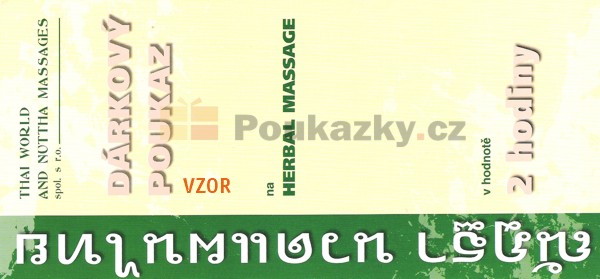 Drkov poukaz na 2 hod HERBAL MASSAGE